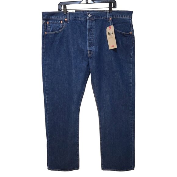 NWT Levi's 501 Original Button Fly Jeans Men's Size 42x30 Blue Straight Leg - Picture 1 of 9
